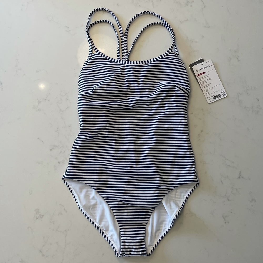 Athleta Rib Stripe One Piece Swimsuit NWT
